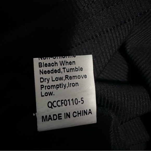 Black Ribbed Asymmetrical Long Sleeve Top | Size XL - Picture 6 of 6